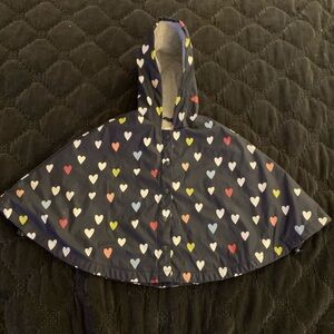 Gymboree Girl’s multi-color Hearts Hooded Raincoat Poncho 18-24 months